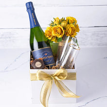 Blossoms & Bubbly Surprise: Sparkling Wine & Floral Gift Box - GreatArrivals