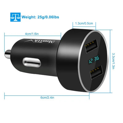 Dual USB Car Charger Adapter Aluminum Alloy Fast Car Charging - 5 - CJ