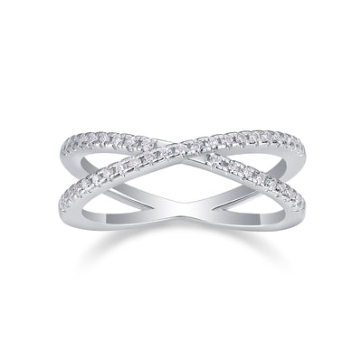 1Double Band Diamond Ring Luxury Fashion Set Moissanite Silver Ring Prohibit TikTok sales - 5 - CJ