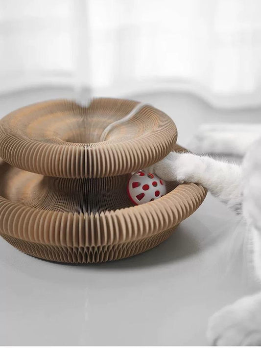 Cat Curl Scratching Board Magic Organ Cat Toy Recyclable Corrugated Cardboard Scratch - Resistant And Wear - Resistant Foldable Wood Grain Interactive Cat Scratching Toy - 5 - CJ