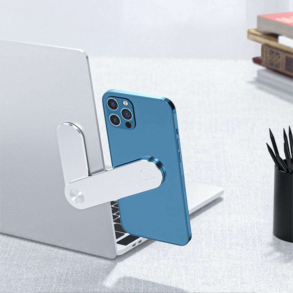 Laptop Phone Holder, Adjustable Laptop Side Mount Clip, Magnetic Laptop Monitor Mount, Computer Laptop Cellphone Stand Foldable Aluminum Expansion Bracket Tablet Clip For Dual Screen - 5 - CJ