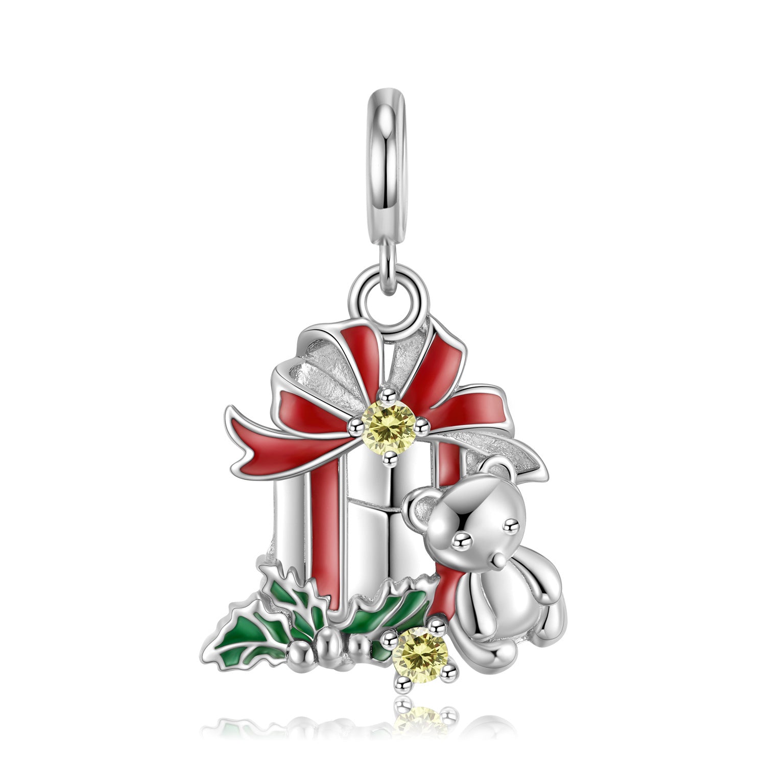 925 Sterling Silver Bear Bell Necklace Fashion Christmas Jewelry - 4 - CJ