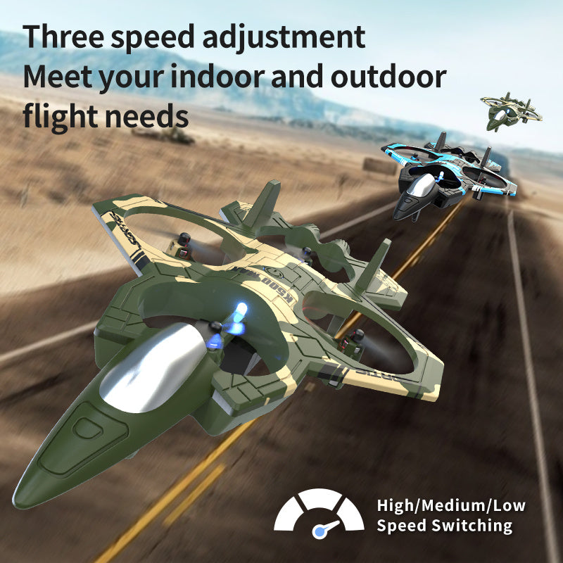 K500 Combat Drone Four-Channel Hovering Quadcopter With Altitude Hold, Flip Stunts, And Remote Control Lighting Plane