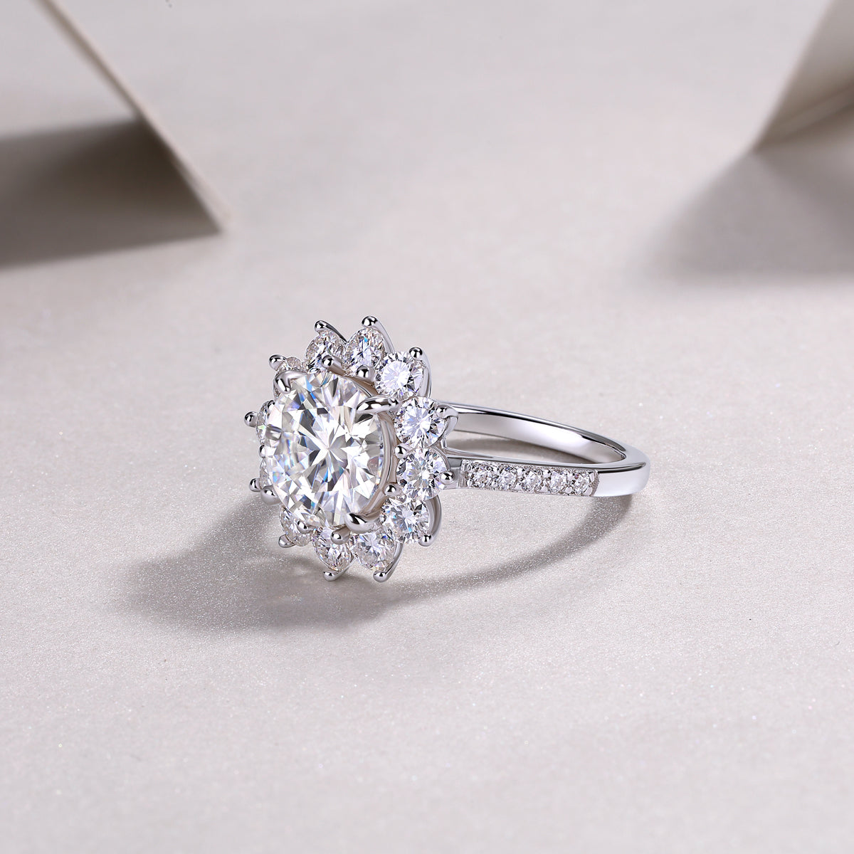 1Sunflower - A Fashionable Diamond Jewelry Piece Set With 3 - carat Moissanite S925 Sterling Silver And Platinum Diamond Ring Prohibit TikTok sales - 5 - CJ