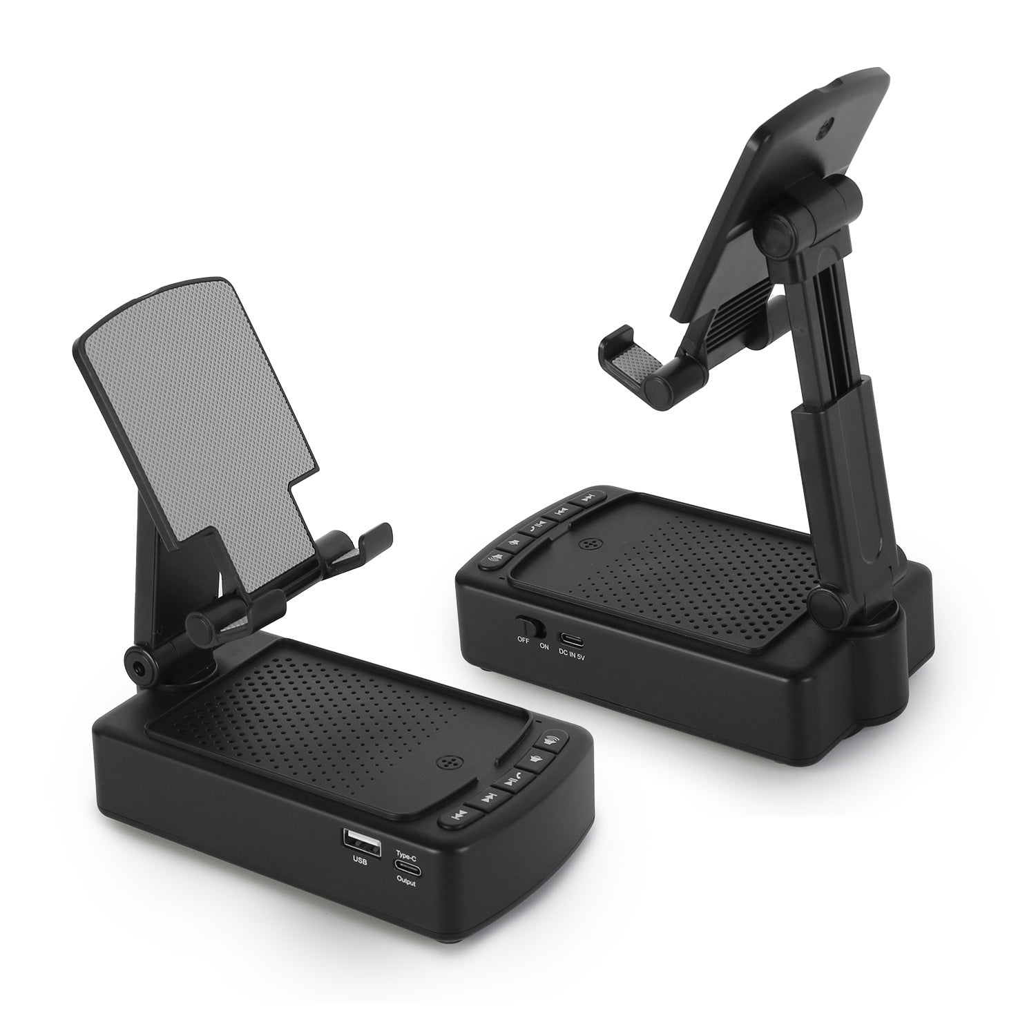 1Pc Cell Phone Stand With HD Surround Wireless Speaker Power Bank Portable Foldable Charging Phone Stand With Anti Slip Base Compatible With Phone Tablet For Home Office Outdoor