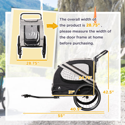 2 - in - 1 Pet Bike Trailer for Small Dogs - 5 - CJ