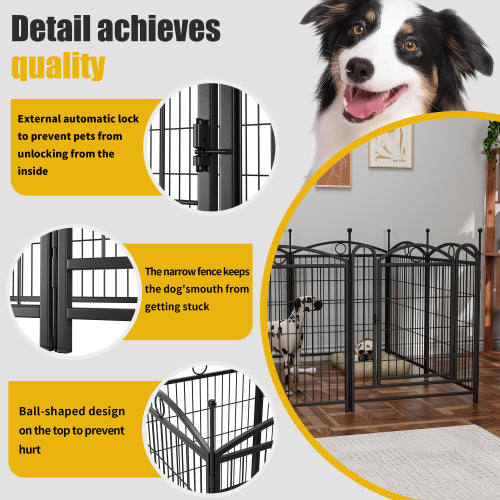 32 Inch 8 Panel Metal Dog Fence Pet Outdoor Playpen - 5 - CJ