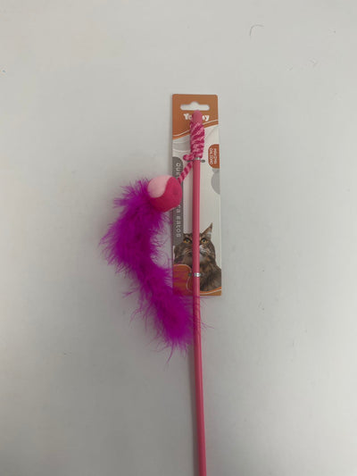 Small Ball Turkey Feather Cat Teaser - 5 - CJ