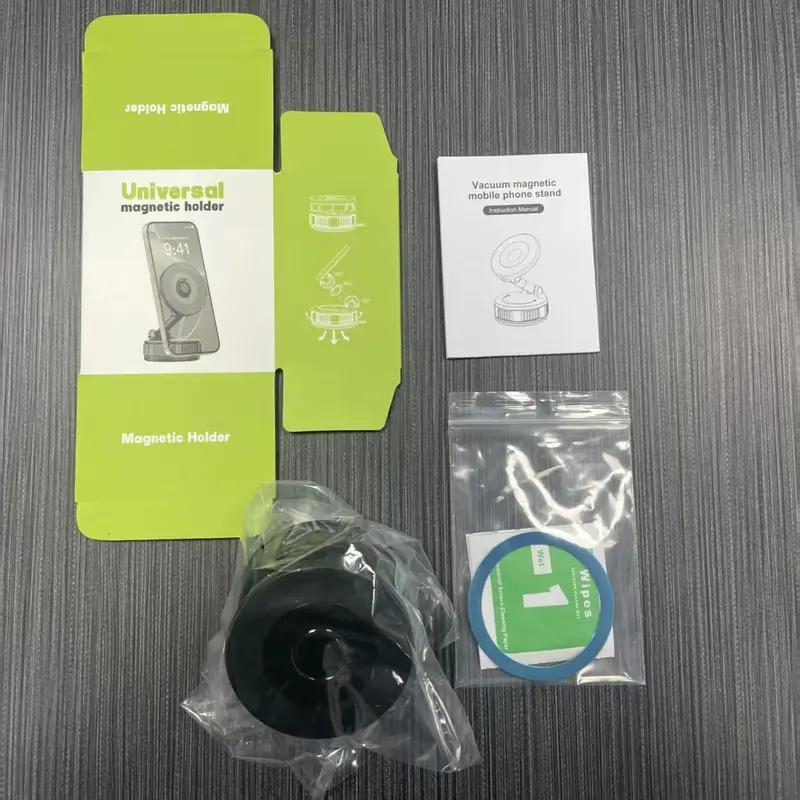 Newly Upgraded Retractable Car Mobile Phone Holder 360 Magnetic Vacuum Suction Cup One - click Safety Lock Ultra - compact Design - 5 - CJ