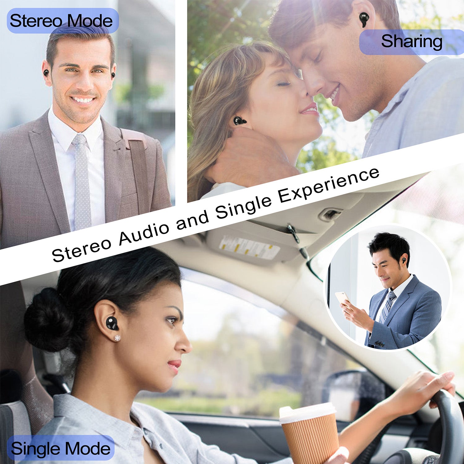 TWS True Wireless V4.2 Earbuds IPX4 In - ear Stereo Earphone Hands - free Deep Bass Earpiece With Mic Magnetic Charging Case 30Hrs Single Earbud Work Time Driving Business - 5 - CJ