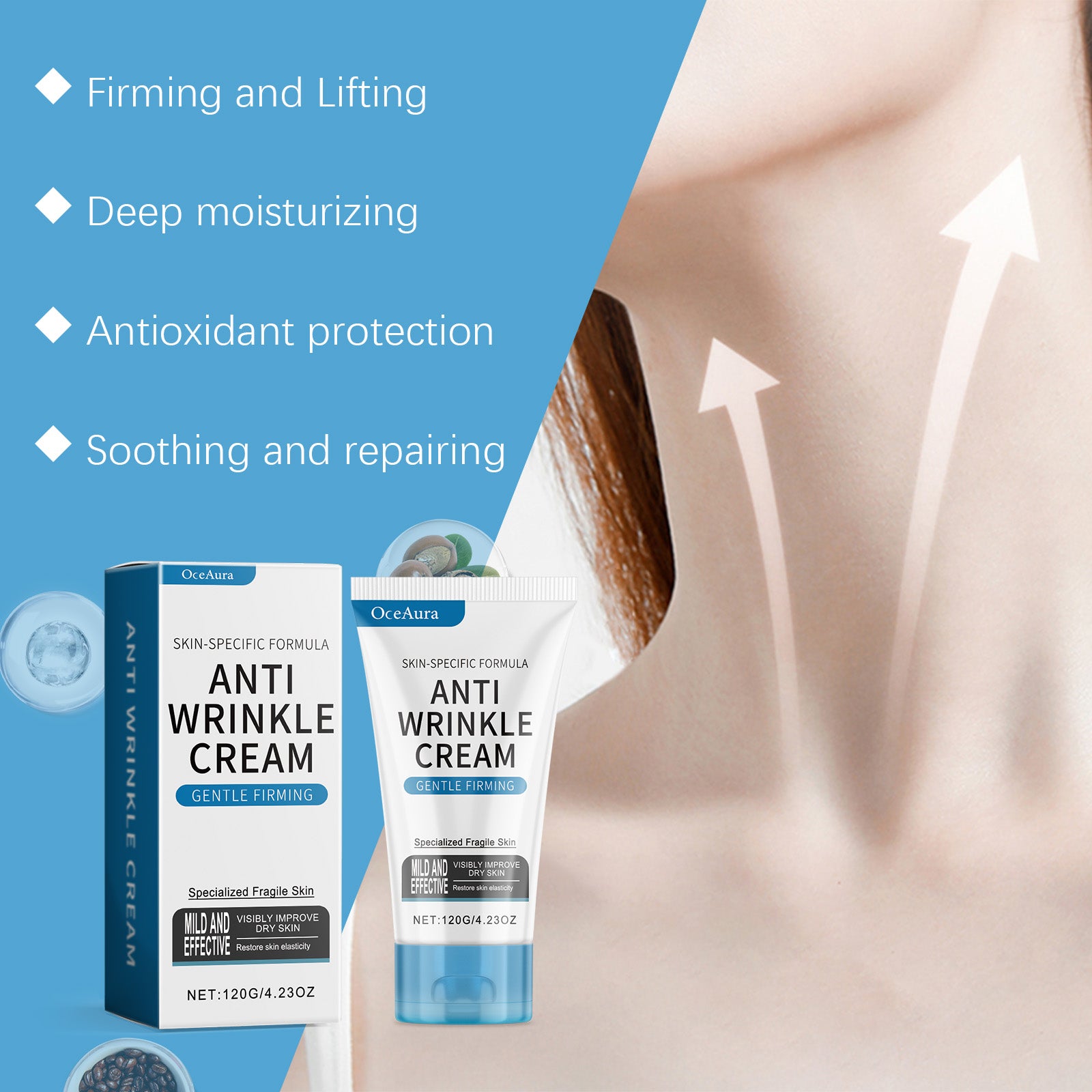 OceAura Gentle Firming Anti - Wrinkle Cream Moisturizes Skin, Moisturizes Skin, Lightens Fine Lines, Firming And Moisturizing Body Cream - 5 - CJ
