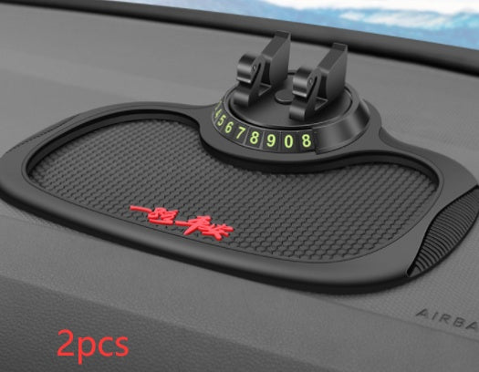 Non - Slip Car Phone Pad For 4 - in - 1 Car Parking Number Card Anti - Slip Mat Auto Phone Holder Sticky Anti Slide Dash Phone Mount - 0 - CJ - Black - 2PCS - CJQC138570809IR