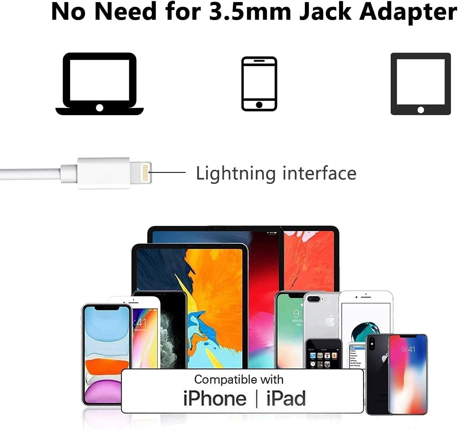 Lightning In - ear Headphones For IPhone14,13,12,11,7,8 Plus, XS, With Lightning Connector, IPhone Wired Earbuds, Built - in Remote Control To Control Music, Calls, And Volume - 5 - CJ