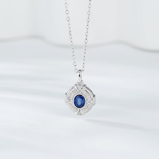 Simple Jewelry Retro Sapphire Pendant S925 Silver Necklace Cool Wind Collar Chain - 4 - https://x.com/titan_prim62775J