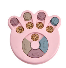 Dog Puzzle Toys Increase IQ Interactive Slow Dispensing Feeding Dog Training Games Feeder For Small Medium Dog Pet Training Toy - 0 - CJ - Pink - Footprint - CJJJCWGY01607 - Pink - Footprint