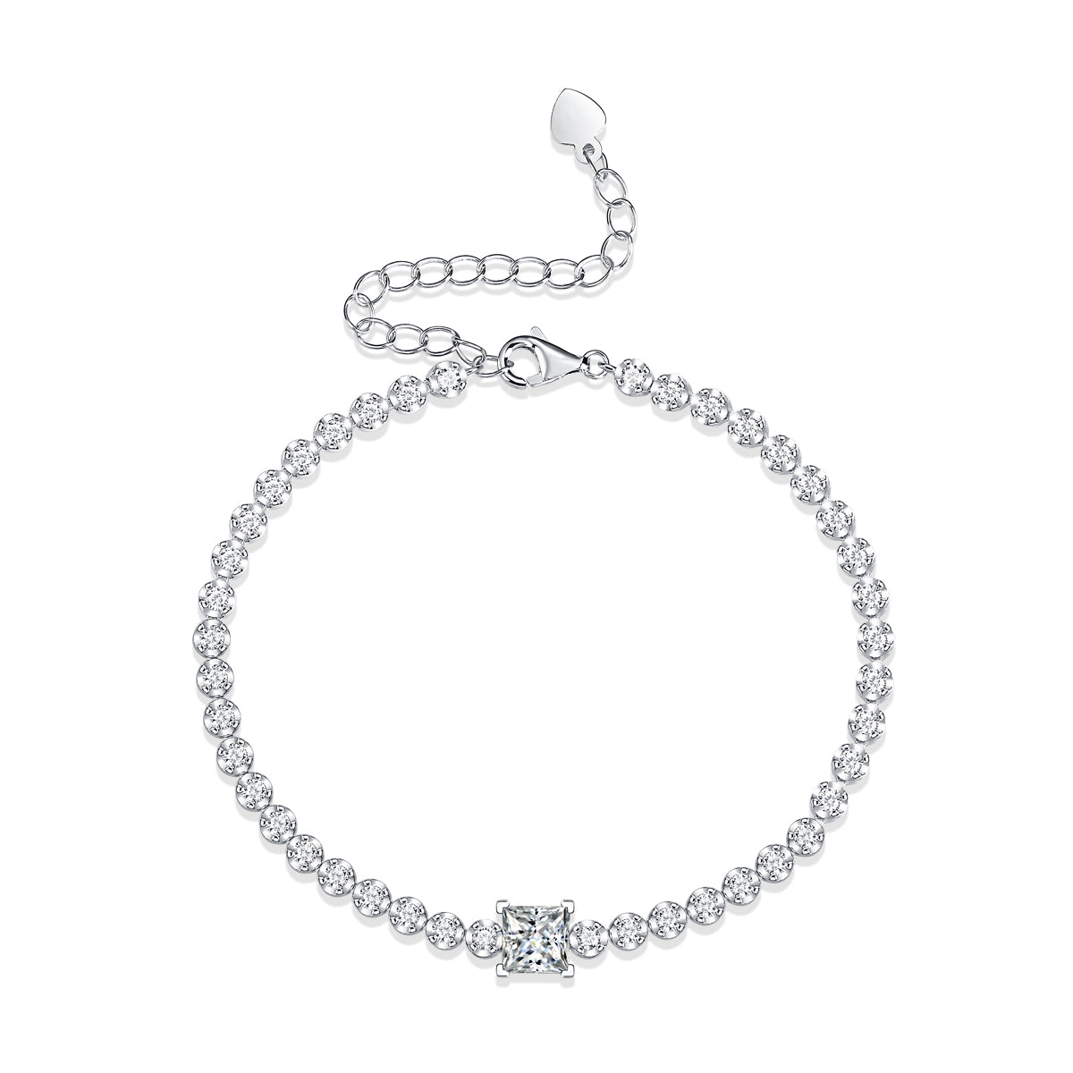 1Rubik’s Cube Luxury Fashion Mosan Diamond Silver Jewelry Comparable To Natural Diamond Bracelet Prohibit TikTok sales - 5 - CJ