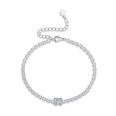 1Rubik’s Cube Luxury Fashion Mosan Diamond Silver Jewelry Comparable To Natural Diamond Bracelet Prohibit TikTok sales - 5 - CJ