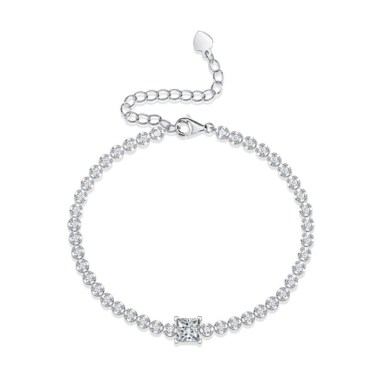 1Rubik’s Cube Luxury Fashion Mosan Diamond Silver Jewelry Comparable To Natural Diamond Bracelet Prohibit TikTok sales - 5 - CJ