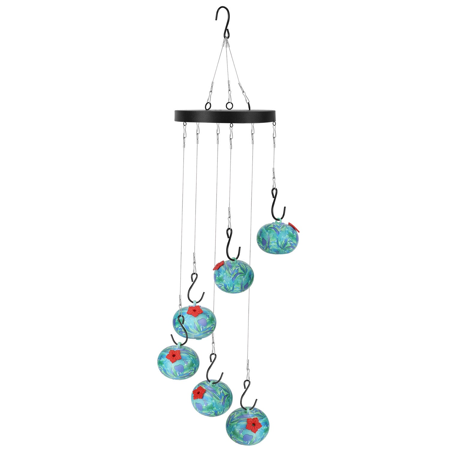 1Pc Wind Chimes Humming Bird Feeder Ant And Bee Proof Outdoor Hanging Hummingbird Feeder For Viewing Decoration For Garden Patio Yard Balcony - 5 - CJ