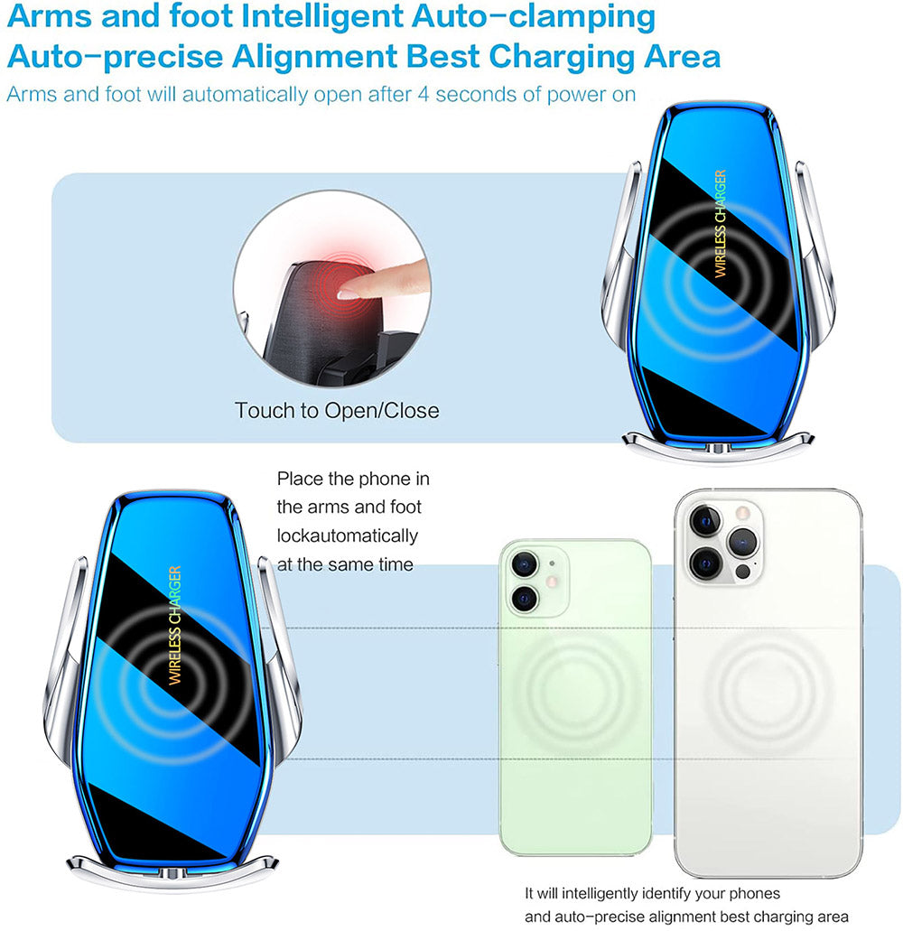 Fully Automatic Induction Car Wireless Charging Mobile Phone Holder - 0 - CJ