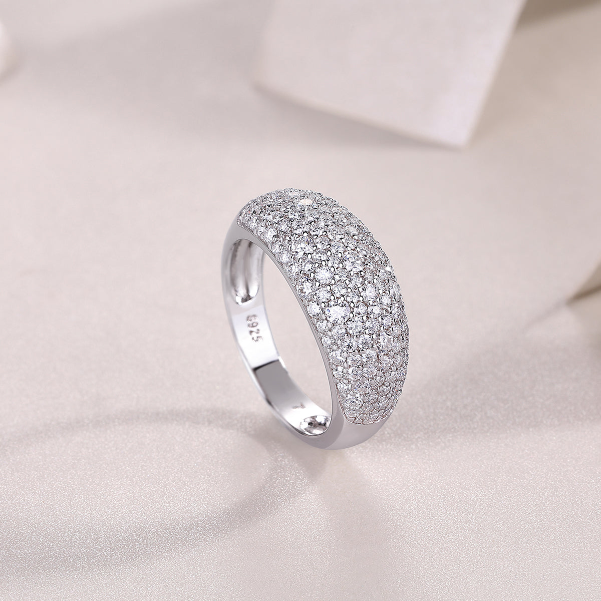 1Moonlit Night Stars - A Fashionable Diamond Jewelry Piece Set With Moissanite S925 Sterling Silver And Platinum Diamond Ring Prohibit TikTok sales - 5 - CJ