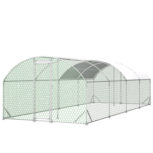 26x9x6Large Metal Chicken Coop,Walk - in Poultry Cage,Chicken Run With Waterproof Cover,Outdoor Backyard Farm,Chicken Rabbits Duck Run Pen,Easy To Assemble And Clean - 5 - CJ