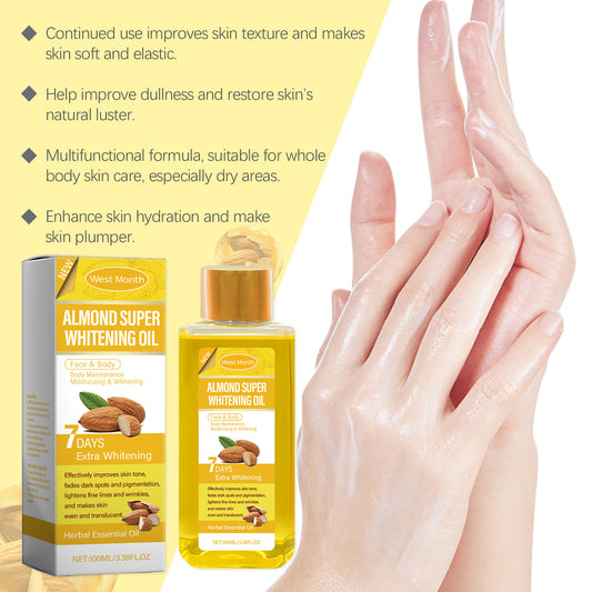West&Month Sweet Almond Body Brightening Oil, Brightening Skin, Moisturizing And Moisturizing Skin Body Oil - 5 - CJ
