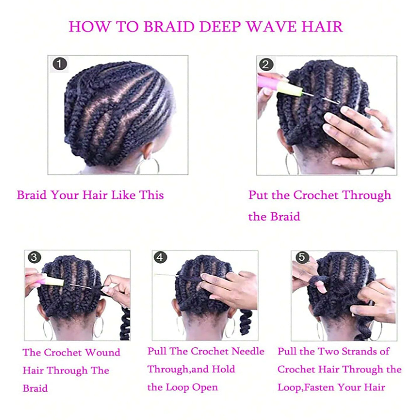 4X EZ SENEGALESE BRAID Long Crochet Braid Synthetic Hairstyle Black Burgundy Brown Ladies Box Braid Crochet Hair - 16 Inch - 5 - CJ