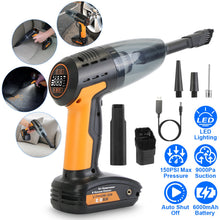 1Pc 4 In 1 Cordless Car Vacuum Cleaner And Tire Inflator With LED Light Digital Display Tire Pressure Gauge 150PSI Rechargeable Air Compressor Pump Essential Car Accessories - 5 - CJ