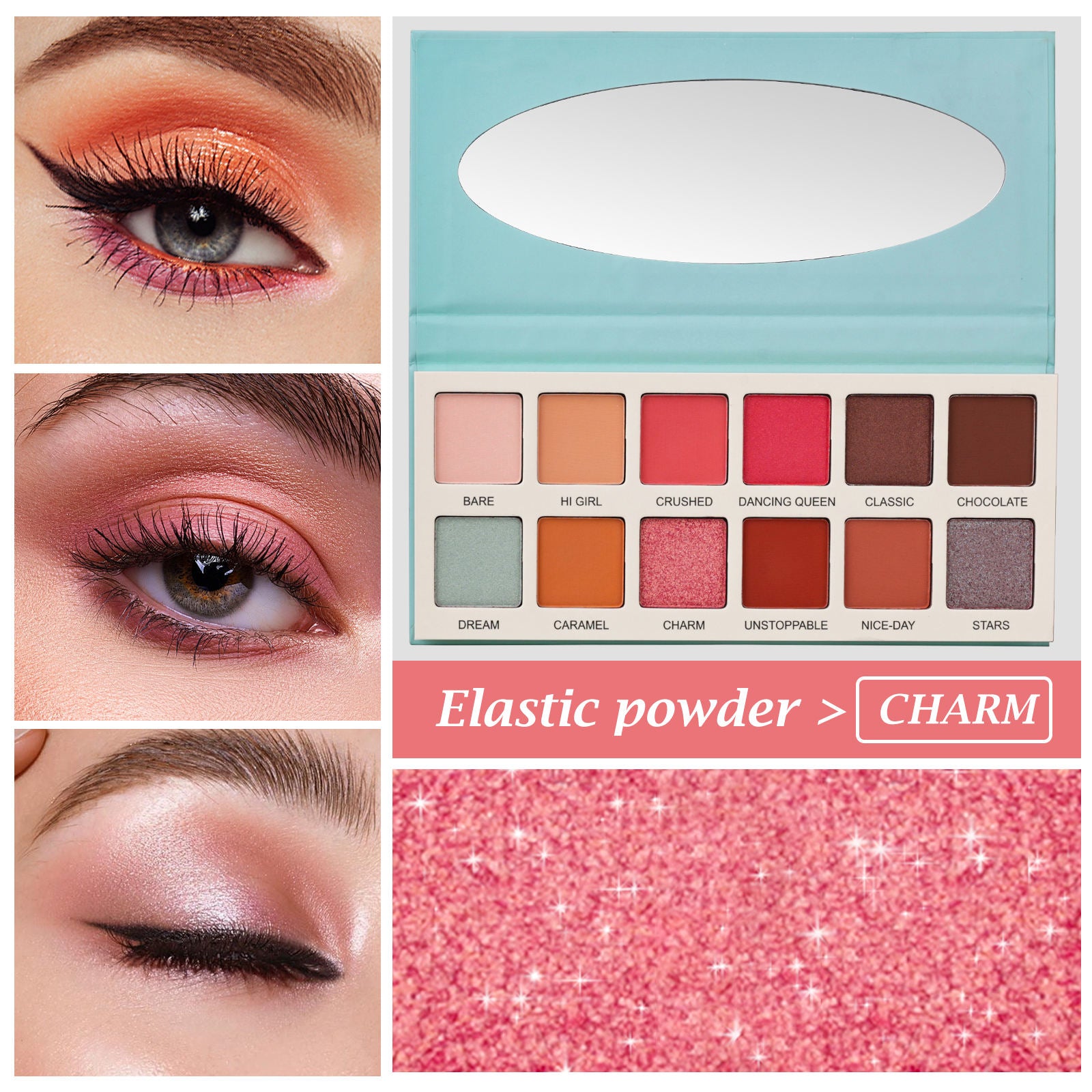 Las Chicas High Pigment Silky Hydroxybenzophenone Non - Vegan Cruelty - Free Cream 12 - Color Eyeshadow Palette Makeup Palette - 5 - CJ