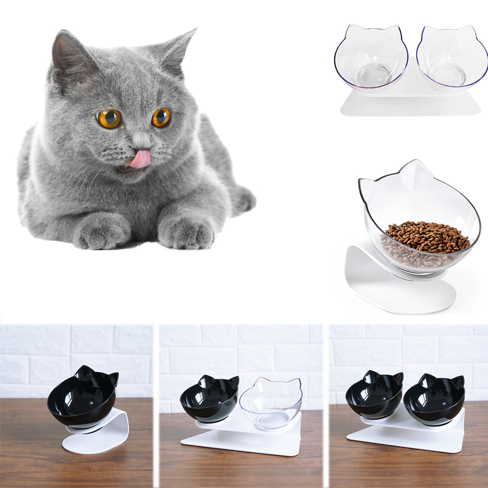 Cat Double Bowl Cat Food Bowl Protects Cervical Vertebra - 0 - CJ