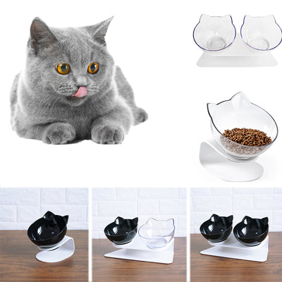 Cat Double Bowl Cat Food Bowl Protects Cervical Vertebra - 0 - CJ