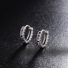 S925 Sterling Silver Zircon Rainbow Earrings - 4 - CJ
