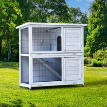 Rabbit Hutch Outdoor, 2 - Story Rabbit Cage Indoor With Run, Bunny Cage With 2 Removable No - Leak Trays, Pet Cages With Non - Slip Ramp, Waterproof Roof, Fence, For Small Animals - 5 - CJ