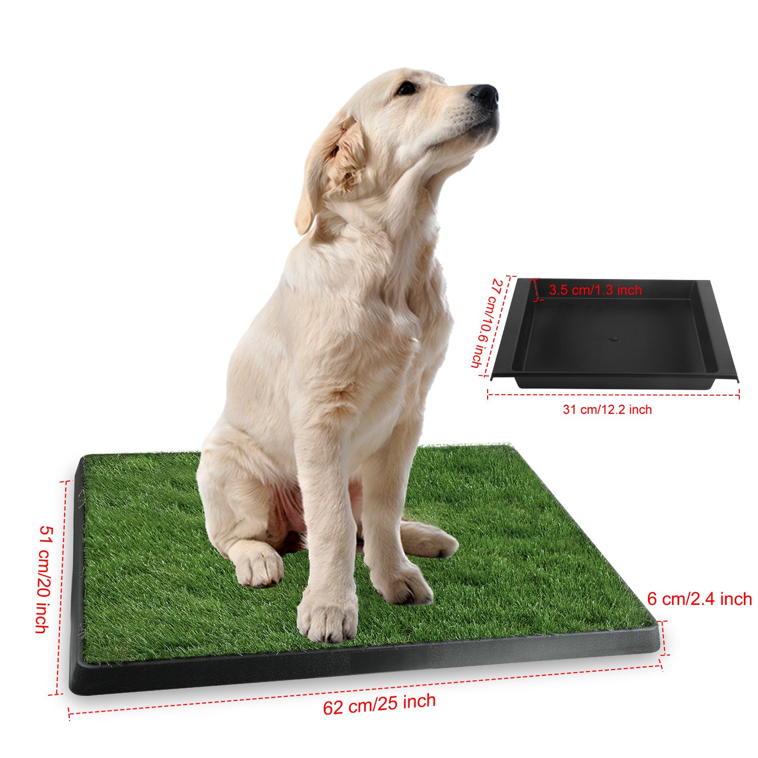 1Pc Dog Potty Training Artificial Grass Pad Pet Cat Toilet Trainer Mat Puppy Loo Tray Turf For Small Medium Dogs Indoor Outdoor Use - 5 - CJ