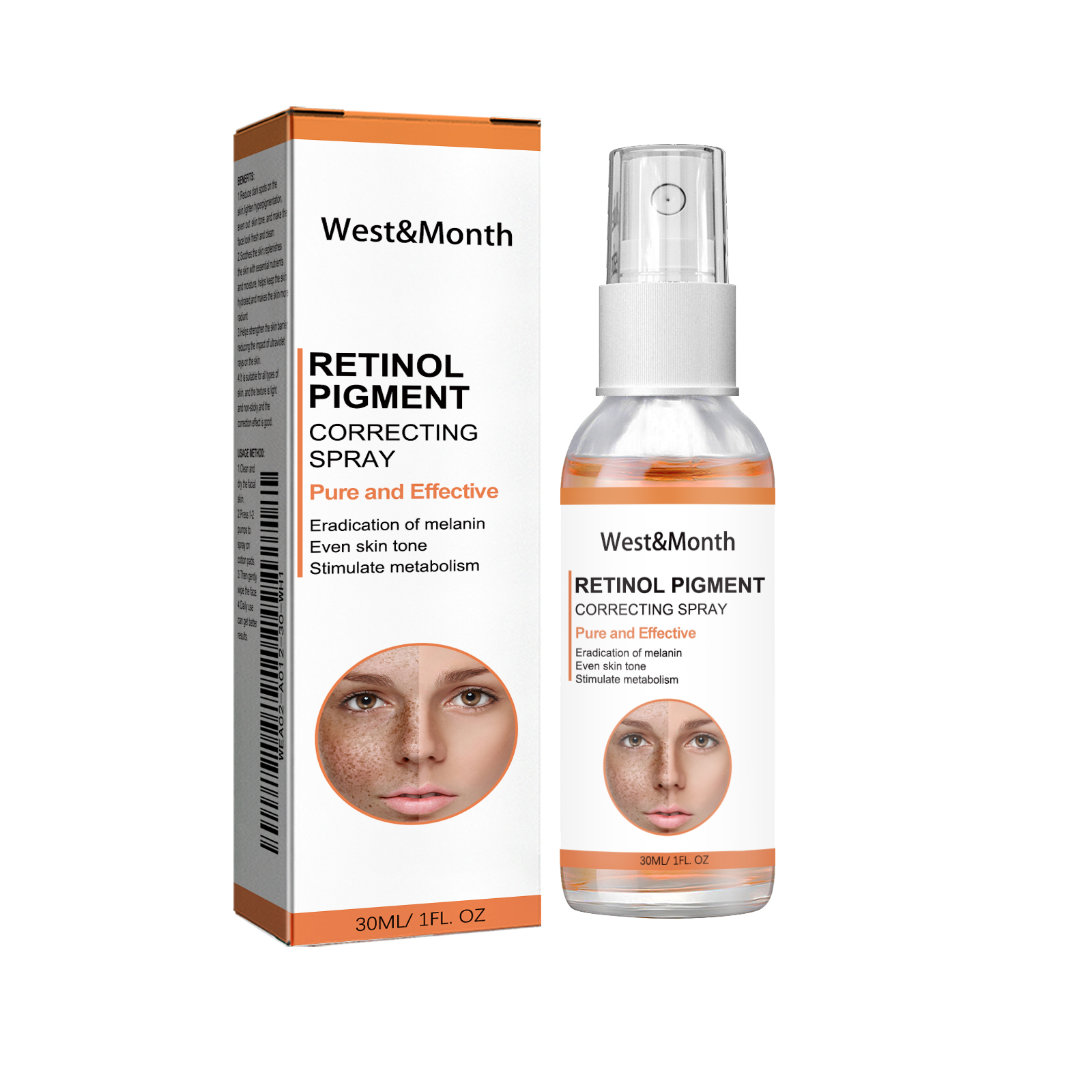 West&Month Retinol Pigment Correcting Spray, Lightening Spots Moisturizing Whitening Skin Care Spray - 5 - CJ