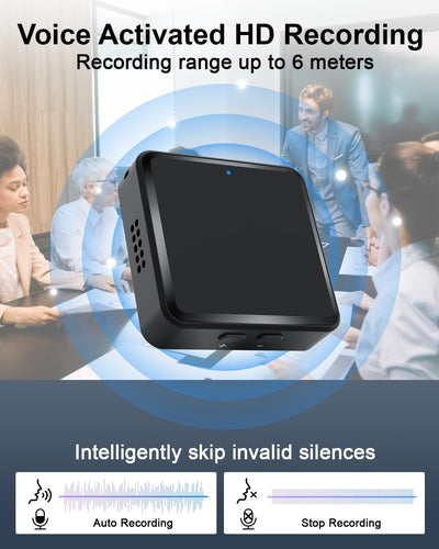 Magnetic Digital Voice Recorder With AI - Triple Noise Reduction,Portable Audio Recorder Compatible With Smart Cell Phone PC Recording Device For Lectures,Meetings,Interviews,Black - 5 - CJ