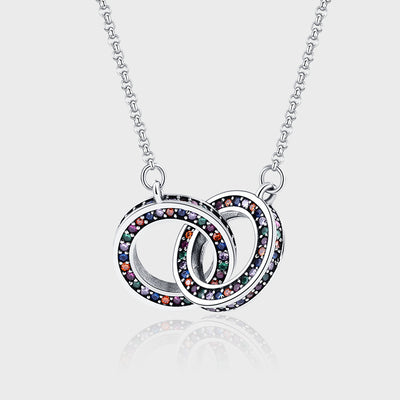 Chain Necklace Female Clavicle Chain Small Luxury S925 Sterling Silver Double Ring Jewelry - 4 - CJ