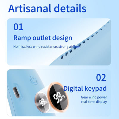 US Version Ergonomic Design Battery - powered Neck Fan, USB Button Control To Enjoy The Cool Summer - 5 - CJ