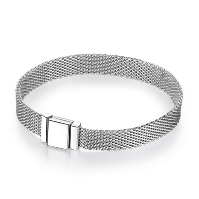 S925 Sterling Silver Beads DIY Accessories Beads Silver Jewelry Bracelet Girls Simple Basic Watch Chain - 4 - CJ - PP0001 - 21cm - CJJE1597827 - PP0001 - 21cm