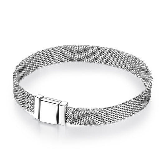 S925 Sterling Silver Beads DIY Accessories Beads Silver Jewelry Bracelet Girls Simple Basic Watch Chain - 4 - CJ - PP0001 - 21cm - CJJE1597827 - PP0001 - 21cm