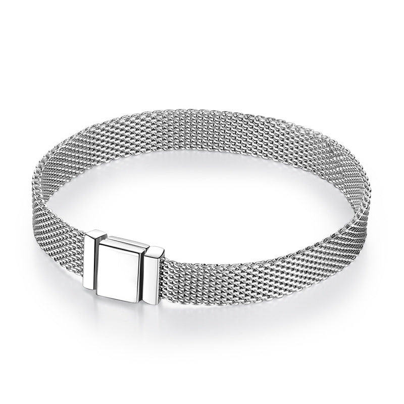S925 Sterling Silver Beads DIY Accessories Beads Silver Jewelry Bracelet Girls Simple Basic Watch Chain - 4 - CJ - PP0001 - 21cm - CJJE1597827 - PP0001 - 21cm