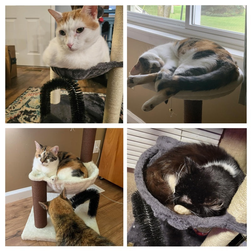 27.8inch Tall Cat Tree Tower For Indoor Cats  Multi-Level Cat Furniture With Sisal Scratching Posts, Plush Perches & Hanging Toys Large Durable Cat Tower, Perfect Gift For Cat Lovers