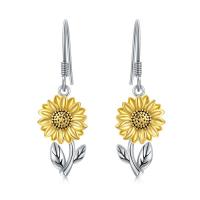 925 Sterling Silver Sunflower Dangle Earrings for Women Girls Teen - 5 - cjdropshipping