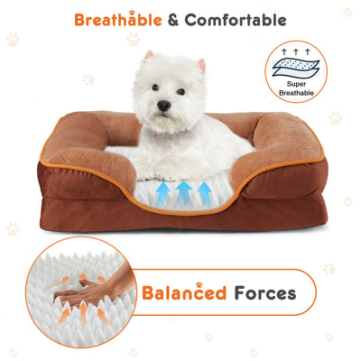 Memory Foam Pet Bed For Small Dogs & Cats With Washable Removable Cover Non - Slip Base Waterproof Liner - 5 - CJ