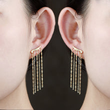 Women's Sterling Silver Gold Plated Long Dangling Tassel Earrings - 4 - CJ