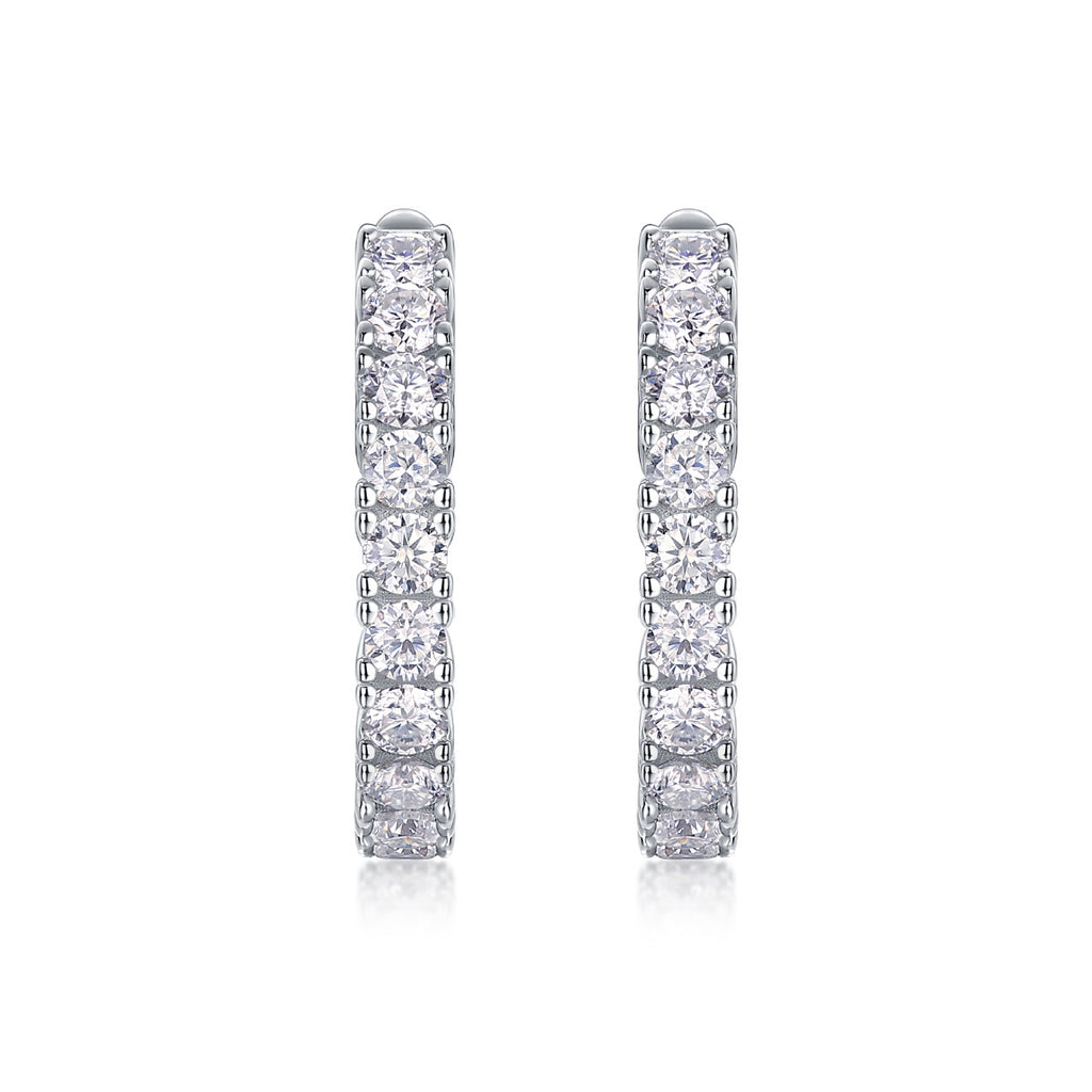 Modern Guide Luxury Fashion Diamond Earrings Stud Set With Mosan Diamond Silver Ornaments