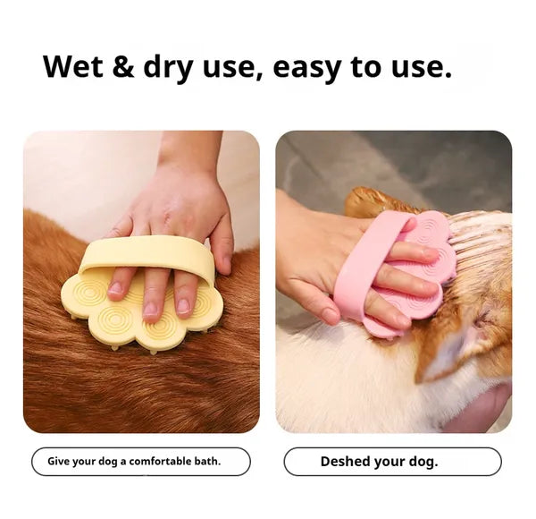Dog Bath Brush,Pet Bath Comb Brush Soothing Massage Rubber Comb,Pet Bathing Brush - 5 - CJ