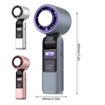 Violent Ice Cooling Fan Handheld Portable Fan Rechargeable Speed Ice Cooling Handheld Small Fan High Speed Folding Neck Type Fan - 5 - CJ