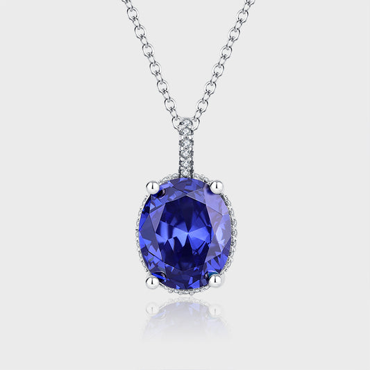 Ocean Heart Necklace Crystal Blue Collar Chain Girl - 4 - CJ